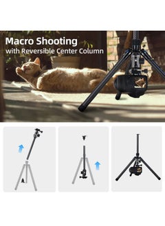 sirui SIRUI Carbon Fiber Travel Tripod with E-10 360° Ball Head, 59.8” Compact Camera Tripod AT-125, Quick Release Reverse Folding Legs, Reversible Center Column, Max Load 17lbs - Traveler X-II  - Image 5