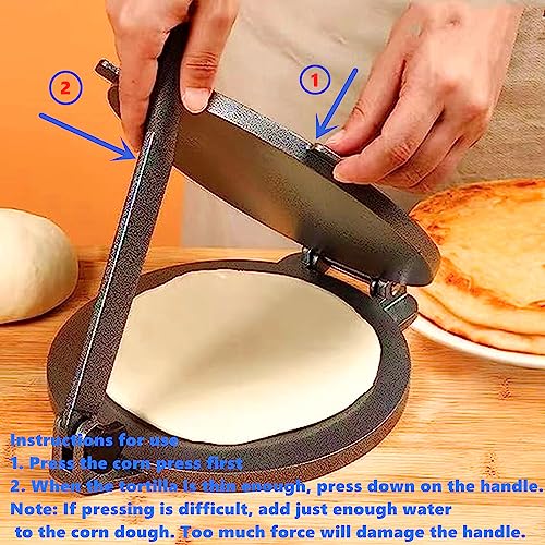 RBRSLALA Tortilla Press Aluminum Alloy Tortilla Press Flapjack Machine Crepe Machine Pancake maker cast aluminum tortillas homemade pancakes (Sliver) - Image 3
