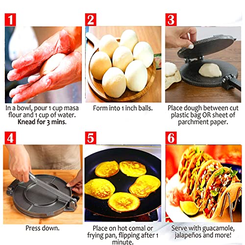 RBRSLALA Tortilla Press Aluminum Alloy Tortilla Press Flapjack Machine Crepe Machine Pancake maker cast aluminum tortillas homemade pancakes (Sliver) - Image 4