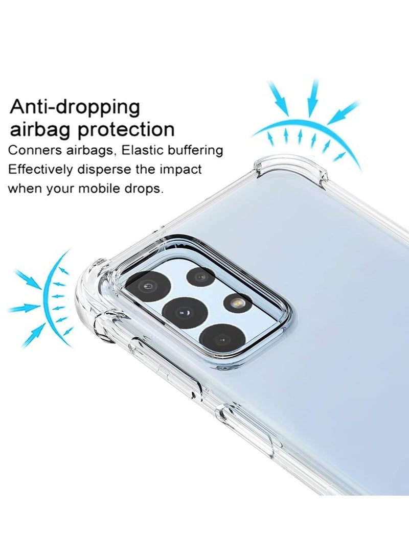 [1+2] Case for Samsung Galaxy A23 4G with Tempered Glass Screen Protector (2 Pcs) Clear Gradient Soft TPU Bumper Slim Shockproof Protective Cover (Galaxy A23 4G, Clear) - Image 2