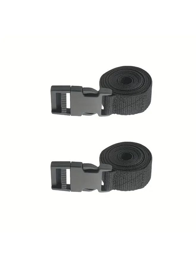 2pcs Heavy Duty Nylon Adjustable Buckle Straps Metal Buckles Black Webbing For Luggage - Image 1