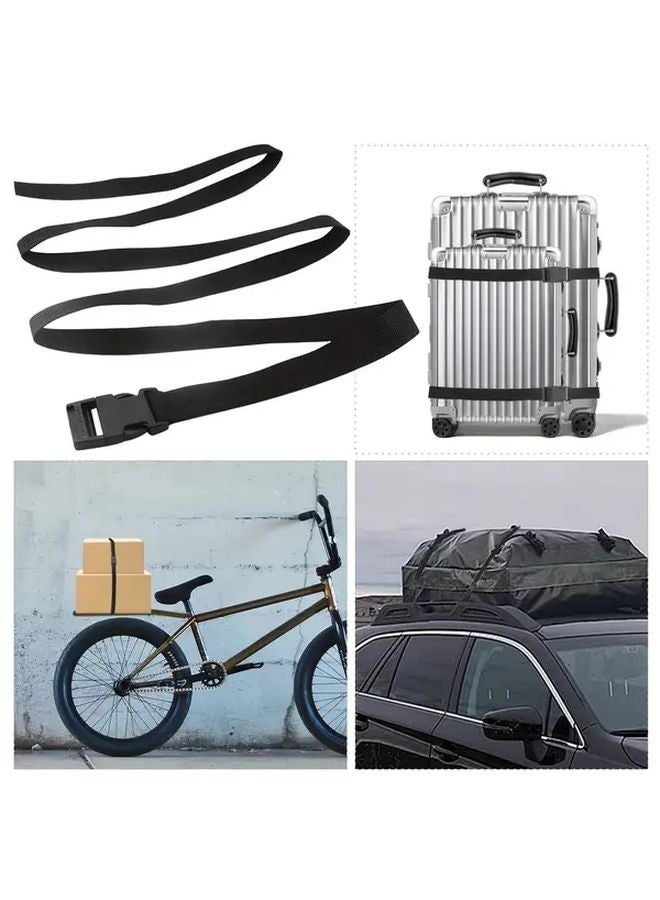 2pcs Heavy Duty Nylon Adjustable Buckle Straps Metal Buckles Black Webbing For Luggage - Image 5