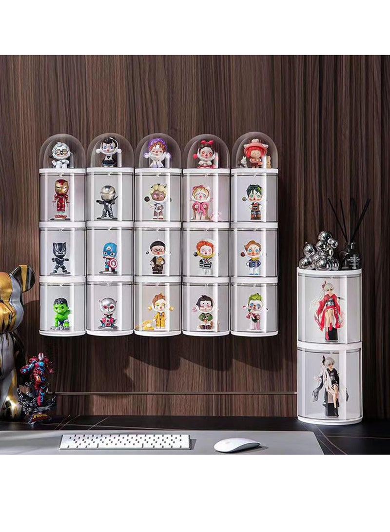SYOSI Clear Figures Display Case Wall Mounted Display Box Stackable Figures Blind Box Showcase Dustproof Doll Display Stand for Pop Mart Lego Collectibles Action Figures Building Blocks 3Layer - Image 5