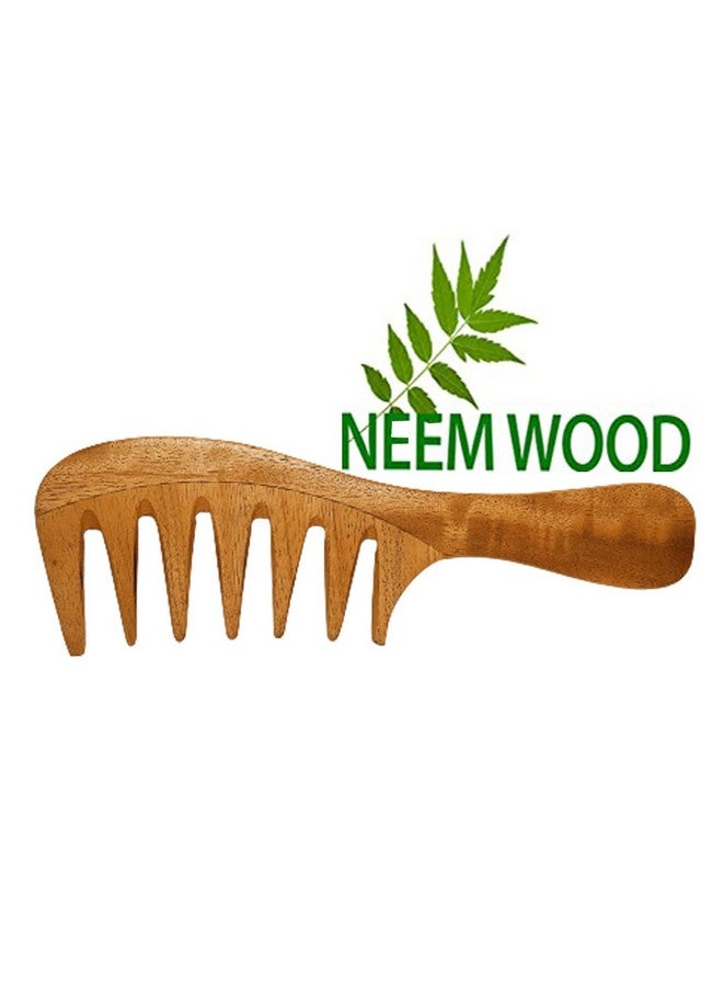 Rufiys Wide Tooth Comb | Neem Wooden Curly Hair Comb for Women & Mens | Hair Growth | Anti Dandruff Pack of 1 (Wide Tooth 20 Cm) - Image 1