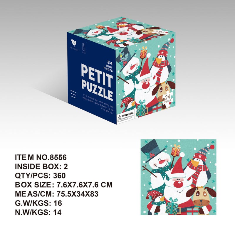 Mini 24-Piece Paper Puzzle Children'S Educational Early Education Toy Kindergarten Hand Gift 3-Year-Old English Package - Image 1