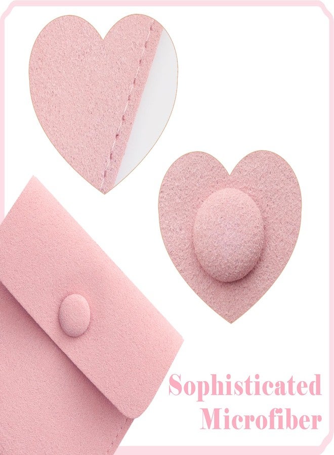 Heliltd Microfiber Jewelry Pouch 8x8cm - 12pcs Bulk Packaging Bags, Small Gift Pouches, Mini Envelope Style With Snap Button (Pink) - Image 3