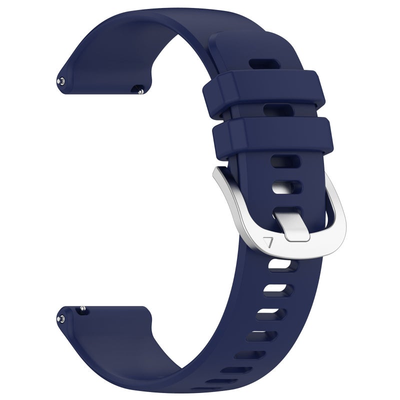 S-TOP For Garmin Forerunner245 / 245 Music Liquid Glossy Silver Buckle Silicone Watch Band(Dark Blue) - Image 3
