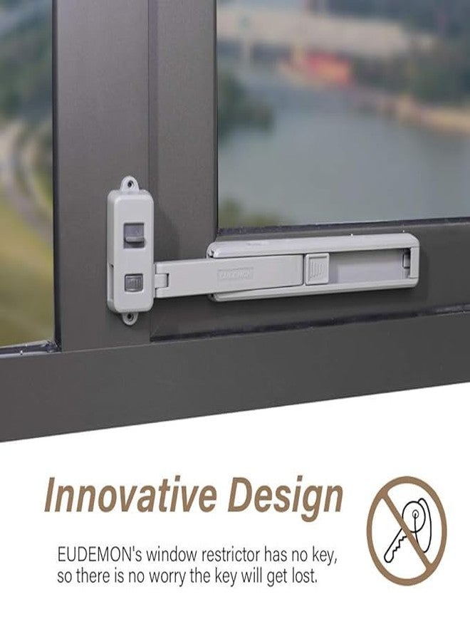 NOBILEA Window Lock Children Protection Window Restrictor Child Safety Window Stopper Falling Prevention Locks Limiter Easy to Install and Use 3M VHB Adhesive no Tools Need or Drill (Grey, 1 Pack) - Image 5