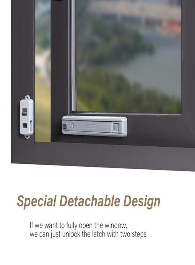 NOBILEA Window Lock Children Protection Window Restrictor Child Safety Window Stopper Falling Prevention Locks Limiter Easy to Install and Use 3M VHB Adhesive no Tools Need or Drill (Grey, 1 Pack) - Image 2
