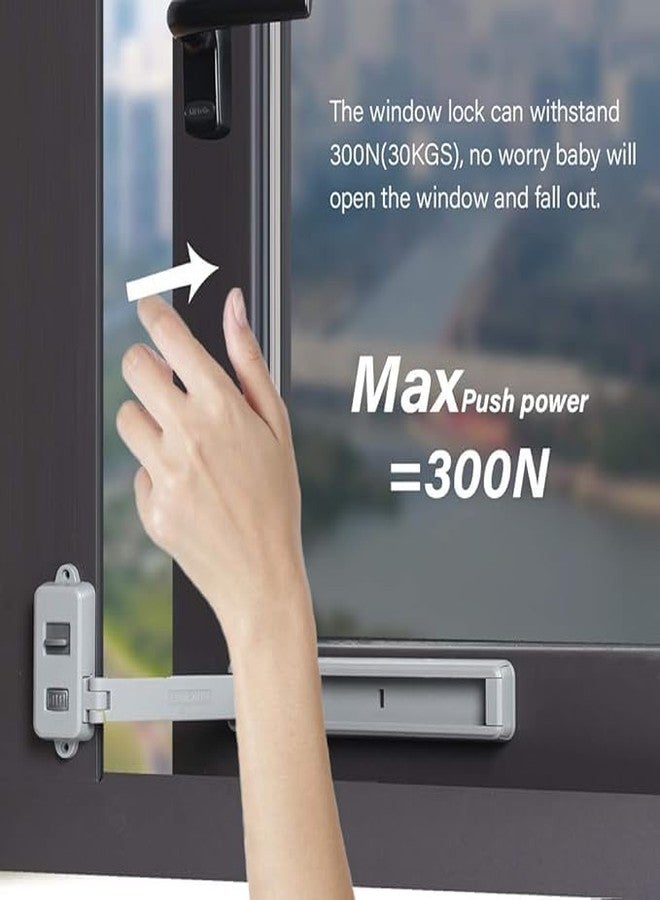 NOBILEA Window Lock Children Protection Window Restrictor Child Safety Window Stopper Falling Prevention Locks Limiter Easy to Install and Use 3M VHB Adhesive no Tools Need or Drill (Grey, 1 Pack) - Image 4
