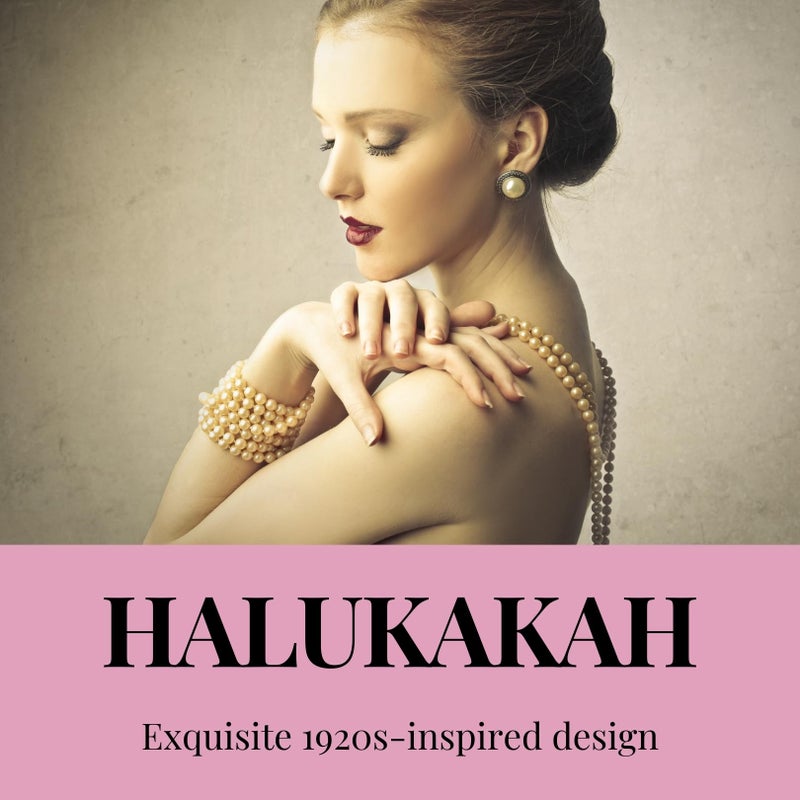 Halukakah 1920s Long Pearl Necklace for Women - Exquisite Natural Cultured Pearls - Luxurious 8mm Strand with Timeless Elegance - Champagne Gold Length 71" - Perfect for Special Occasions - Image 2
