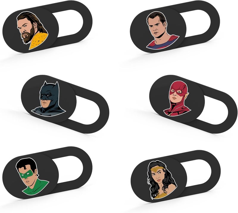 Tsyfro Ultra-Slim Laptop Camera Cover Slide | 0.03 Inch Thick | Upholds Digital Privacy | Compatible with Mobiles, Tablets, Desktops & Laptops (Super Hero Set 1-6 Pack) - Image 1