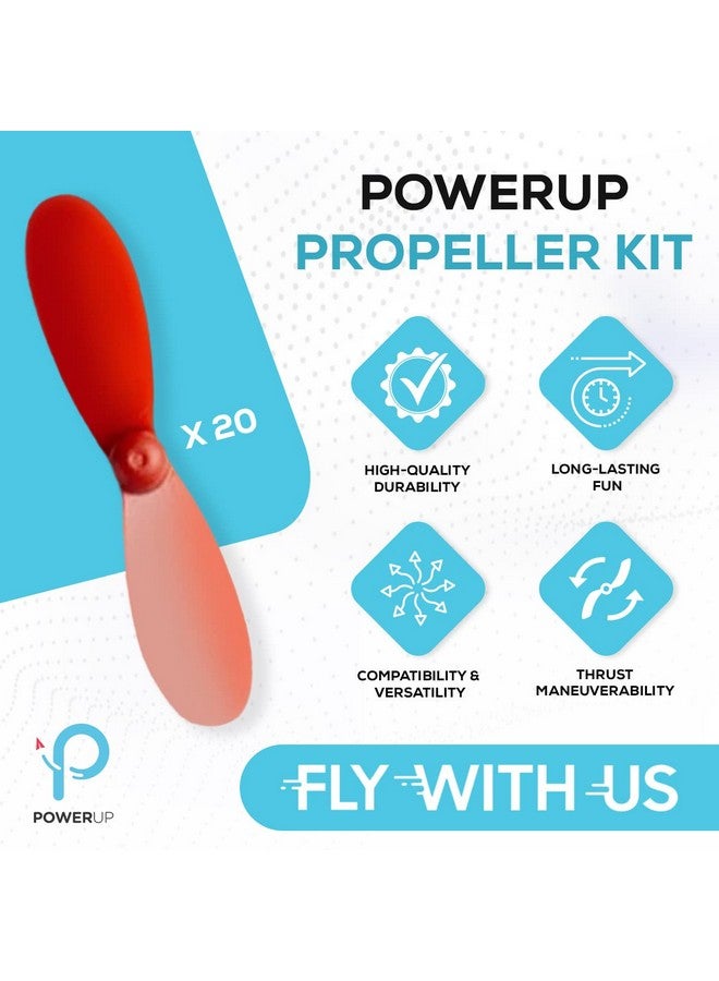 PowerUp POWERUP Propeller Kit - Official Set of 20 Spare Propellers for POWERUP 4.0 10L and 10R Propellers to Replace and Fix Damaged Components in The Field.  - Image 2