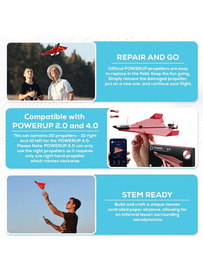 PowerUp POWERUP Propeller Kit - Official Set of 20 Spare Propellers for POWERUP 4.0 10L and 10R Propellers to Replace and Fix Damaged Components in The Field.  - Image 5
