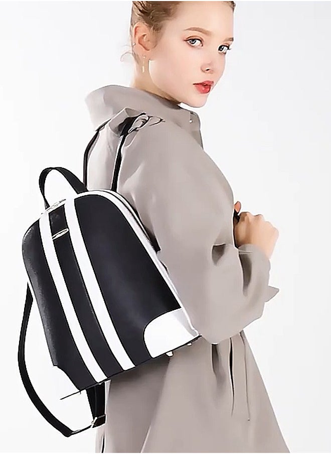 Generic - 3 Pcs Women Backpack Shoulder Bags PU Leather Ladies Rucksack School bags Waterproof Anti-theft Daypack for Work Travel Office Shopping Black - Image 1