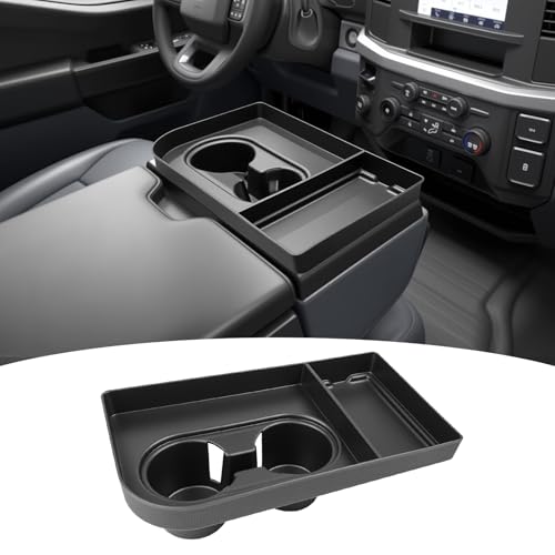JTYZSM Jump Seat Cup Holder Organizer for 2021-2025 Ford F150 & 2023-2026 Ford F250 F350 F450 F550 F600 Super Duty Center Console Cup Holder Insert Cupholder Coaster Liner Accessories(Jump Seat Only) - Image 1