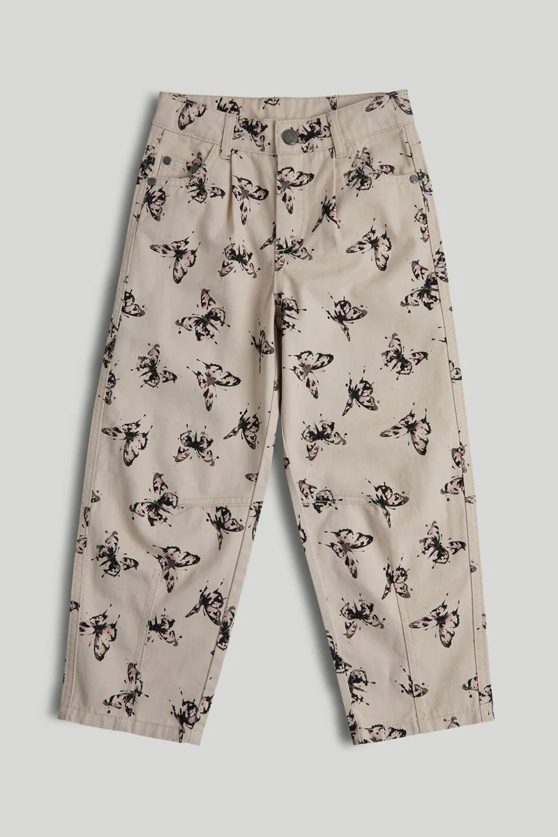 مذركير جينز واسع الساق بفراشة