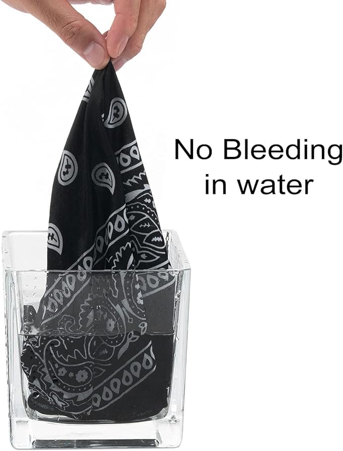SPIN CART Soft Breathable Cotton Paisley Bandana For Men & Women (2, Black) - Image 4