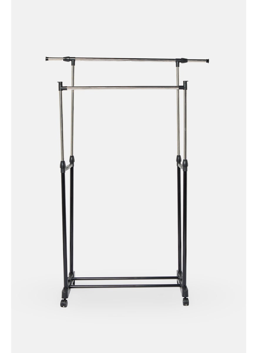 YOTO Adjustable Garment Rack With Wheels, Black  - Image 2
