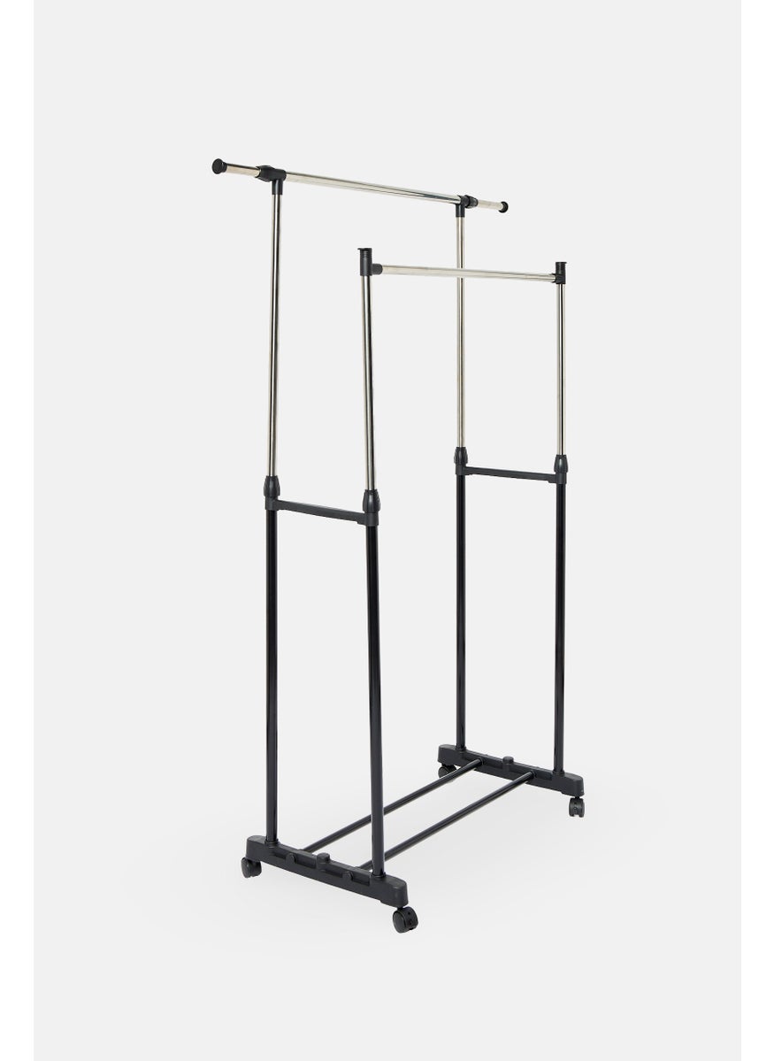 YOTO Adjustable Garment Rack With Wheels, Black  - Image 1