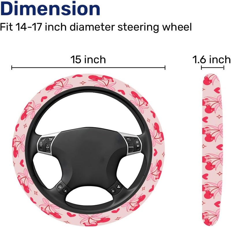 GENANY Mouse Steering Wheel Cover, Non-Slip Neoprene Wheel Grip, Breathable Driver Wheel Protector, Sweat-Absorbing Car Accessories, Gift Decor - Image 2