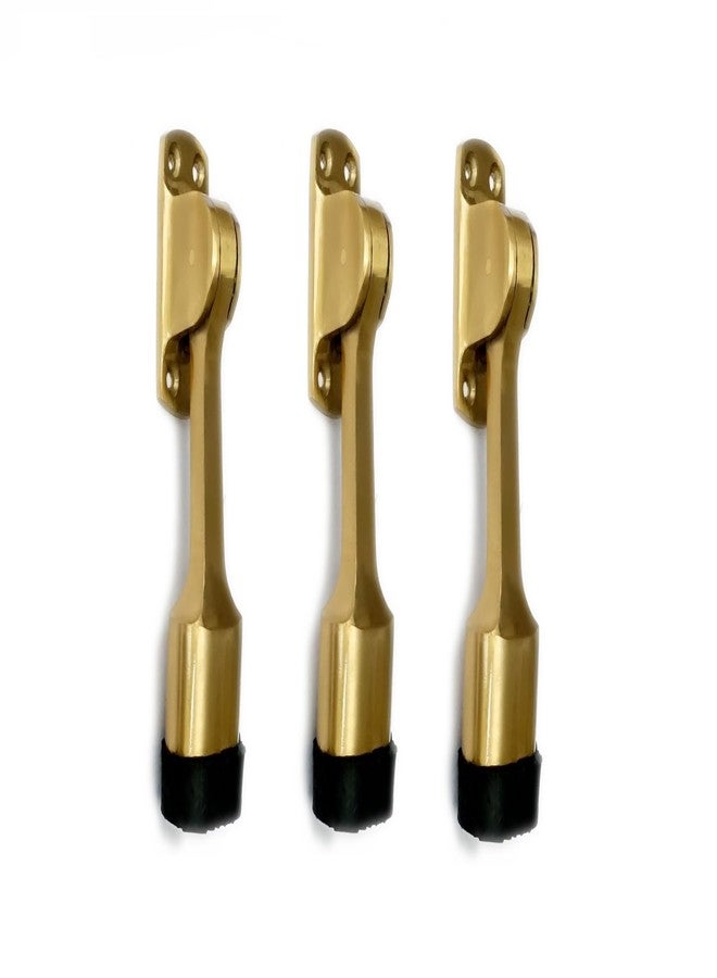 Growfynd Premium 5 inch Door Stopper Rubber Powerful Working with Screw | Wooden Door Stoper to Stop Door for All Door Home | Office | Hotel (5 Inch Brass Antique, Pack of 3) - Image 1