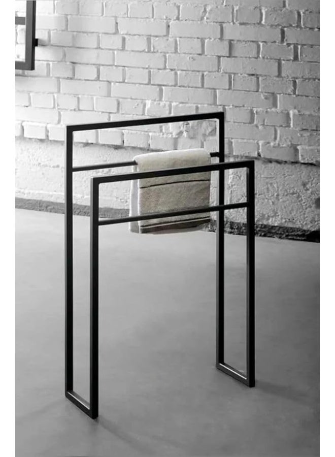 IRONWOOD Modern Freestanding Towel Rack Solid Steel Towel Towel Holder Modern Bedroom Bathroom Towel Rack Stable 80x60x20cm