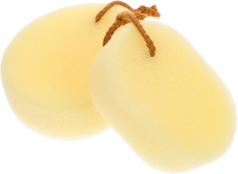 2Pcs Body Scrubber Set Oval and Waterdrop Shapes Soft Bath Sponges for Deep Skin Cleaning - Image 1