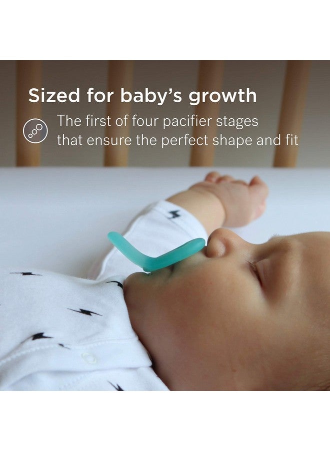 Smilo Newborn Baby Pacifier - 3 Pack of Orthodontic Pacifiers for Babies from 0-2 Months - Expands to Support The Palate During Soothing - BPA-Free - Aqua - Image 3