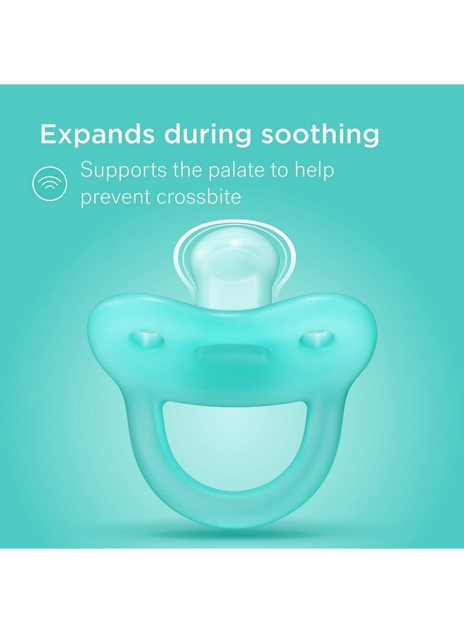 Smilo Newborn Baby Pacifier - 3 Pack of Orthodontic Pacifiers for Babies from 0-2 Months - Expands to Support The Palate During Soothing - BPA-Free - Aqua - Image 4