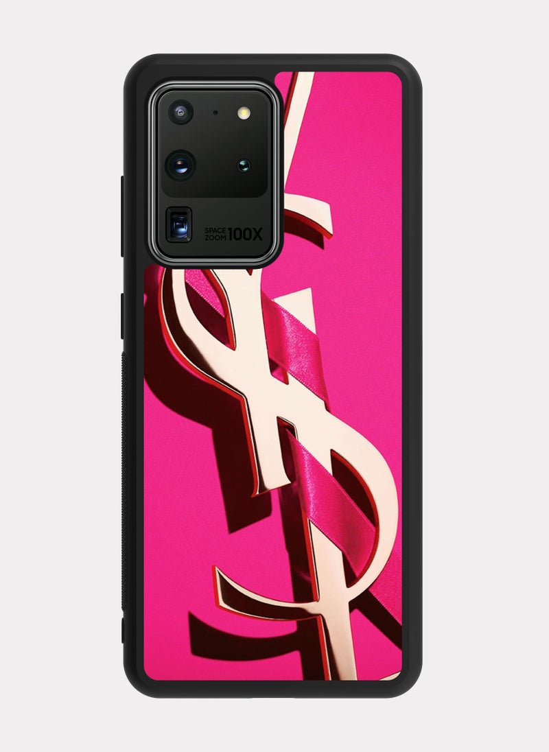 بكسلات كفر سامسونج جالكسي اس 20 الترا إيف سان لوران ذهبي وردي - Image 1