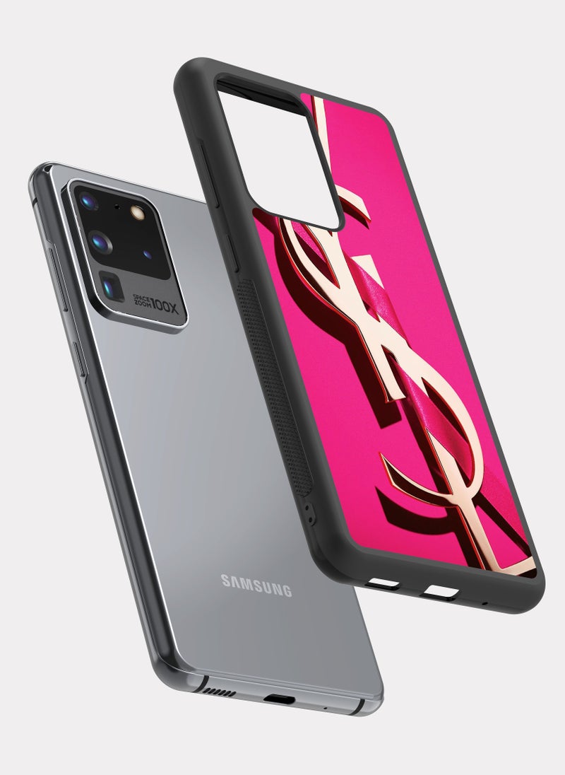 بكسلات كفر سامسونج جالكسي اس 20 الترا إيف سان لوران ذهبي وردي - Image 2