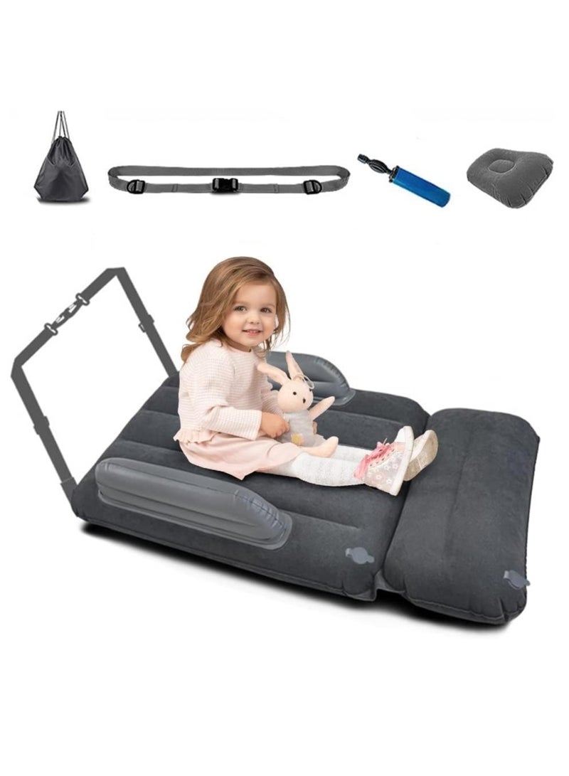 XiuWoo Multifunction Portable Large Inflatable Toddler Travel Bed, Toddler Plane Bed, Inflatable Bed with Multi-purpose Pillow, Inflatable Pump, Travel Bag, Fixing Belt, Armrest - Image 1