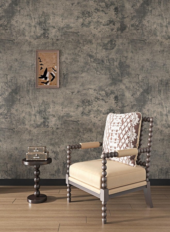 WESTICK Grey Concrete Wallpaper Peel and Stick 3D Cement Concrete Contact Paper Self Adhesive Textured Vinyl Wall Covering Removable Vintage Brown Accent Wallpaper for Living Room Basement 15.8"x80" - Image 3