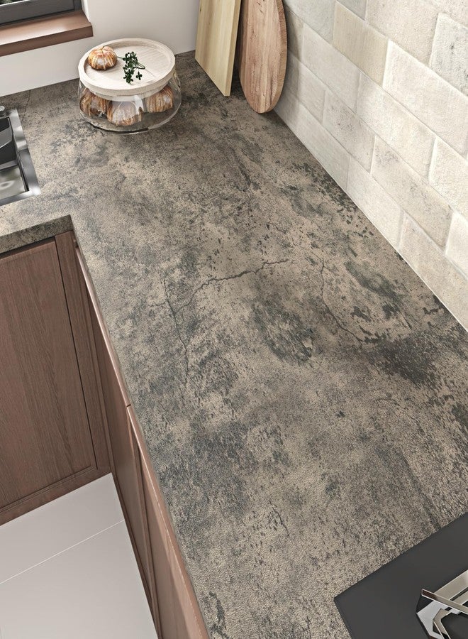 WESTICK Grey Concrete Wallpaper Peel and Stick 3D Cement Concrete Contact Paper Self Adhesive Textured Vinyl Wall Covering Removable Vintage Brown Accent Wallpaper for Living Room Basement 15.8"x80" - Image 5