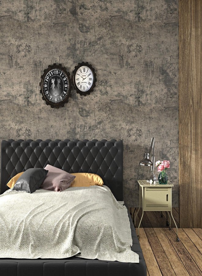 WESTICK Grey Concrete Wallpaper Peel and Stick 3D Cement Concrete Contact Paper Self Adhesive Textured Vinyl Wall Covering Removable Vintage Brown Accent Wallpaper for Living Room Basement 15.8"x80" - Image 1