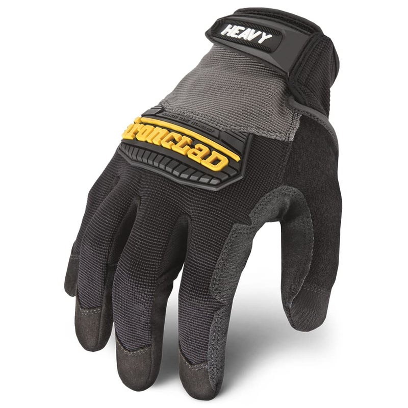 Ironclad Heavy Utility Work Gloves HUG, High Abrasion Resistance, Performance Fit, Durable, Machine Washable, (1 Pair), X-LARGE,Black & Grey - Image 1
