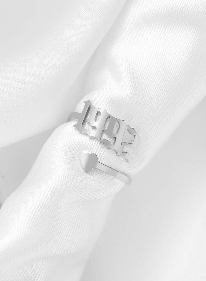 SKQIR Year Open Ring for Women,Men Promise Rings Engagement Wedding Band Stainless Steel Ring for Girl Jewelry Gift(Silver,1992) - Image 5