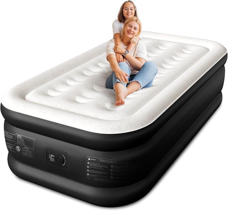 CHERIMOR Twin XL Air Mattress with Built-in Pump, 18" Raised Comfort, 80“ Length, 48Hr Leak-Proof Test, Upgraded Honeycomb Pillar Design, Supports 500 lbs, 2-Min Inflation for Home, Guests & Camping - Image 1