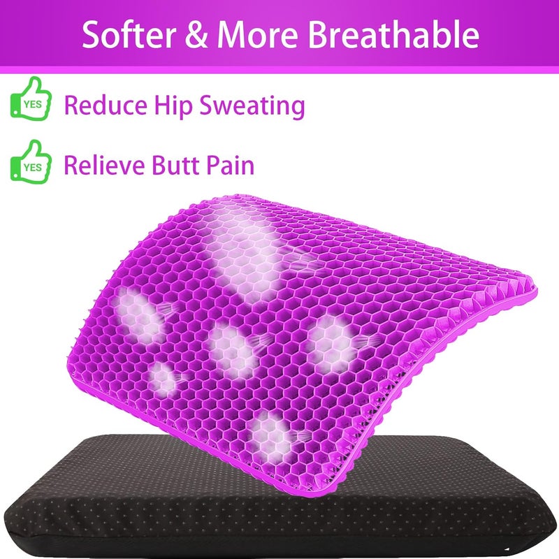 Purple Gel Seat Cushion for Long Sitting, Soft & Breathable - Image 3