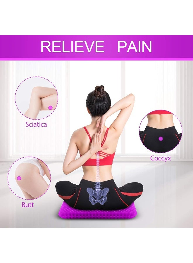 Purple Gel Seat Cushion for Long Sitting, Soft & Breathable - Image 5
