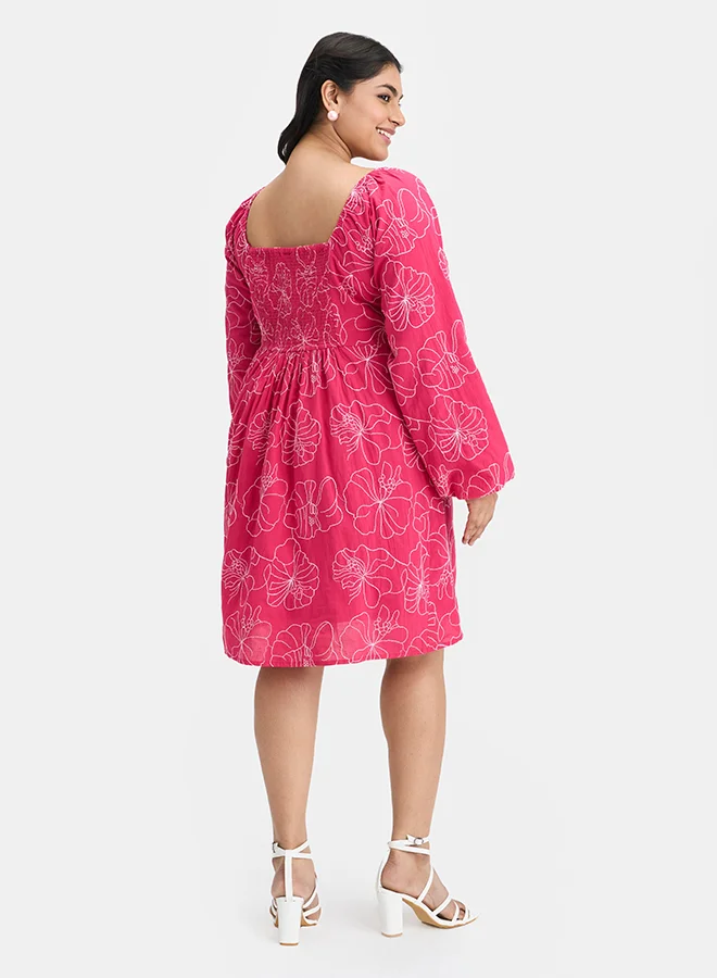 Virgio VIRGIO 100% Cotton Embroidered Mini Dress