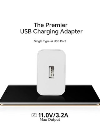 SuperCharge Power Adapter Max 35W With Type A To Type C Cable White - view 2
