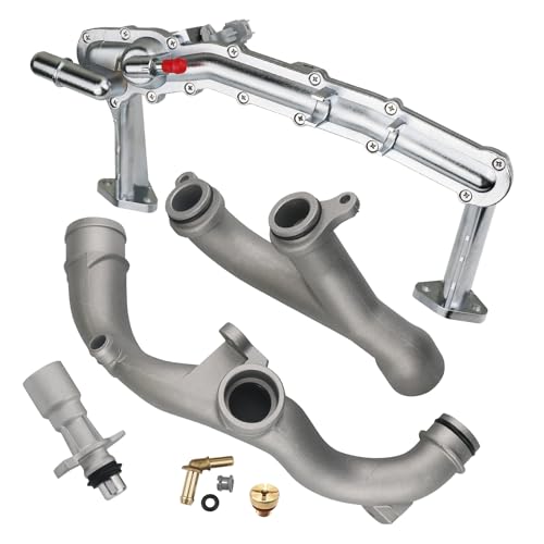omoZone Upgraded Metal Coolant Water Pipe System Kit Compatible with Land Rover Range Rover Sport LR4,Jaguar XF XJ XE 3.0L V6 Replaces LR075991 LR092992 LR028136 LR049990 - Image 1