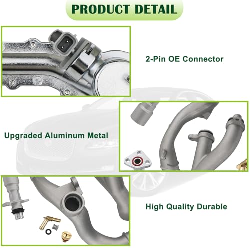 omoZone Upgraded Metal Coolant Water Pipe System Kit Compatible with Land Rover Range Rover Sport LR4,Jaguar XF XJ XE 3.0L V6 Replaces LR075991 LR092992 LR028136 LR049990 - Image 4
