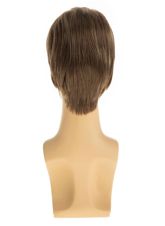 Beweig Mens Mixed Blonde Wig Short Straight Synthetic Blonde Mixed Brown Hair Wigs for Male Guy Daily Wear Anime Costume Halloween Cosplay Party - Image 5