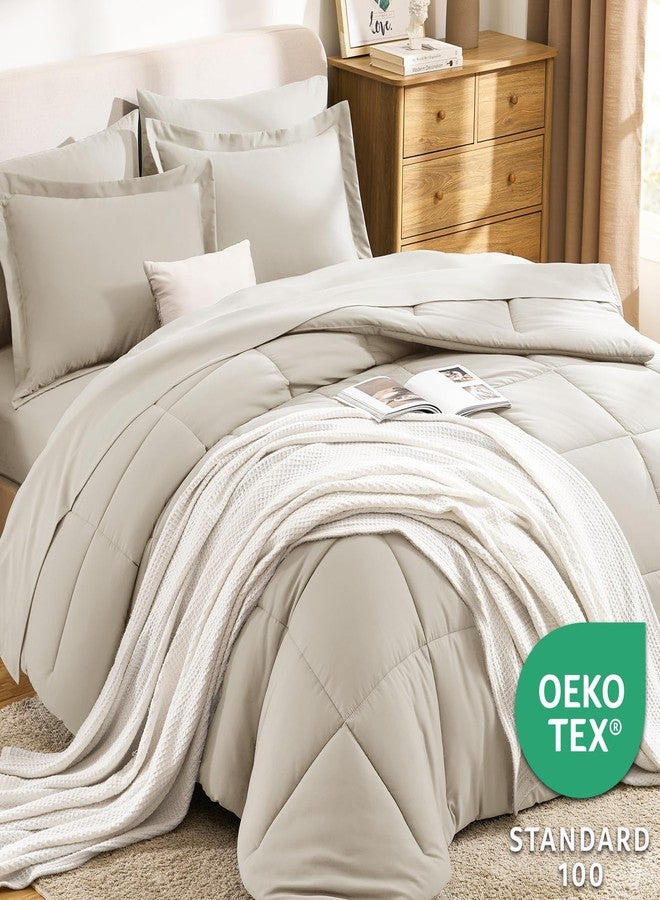 CozyLux طقم لحاف كامل الحجم من كوزي لوكس بيج مع ملاءات - 7 قطع، طقم سرير كامل الحجم مناسب لجميع الفصول، يتضمن لحافًا، ملاءة مسطحة، ملاءة مثبتة، أغطية وسائد وأغطية وسائد مزخرفة. - Image 3