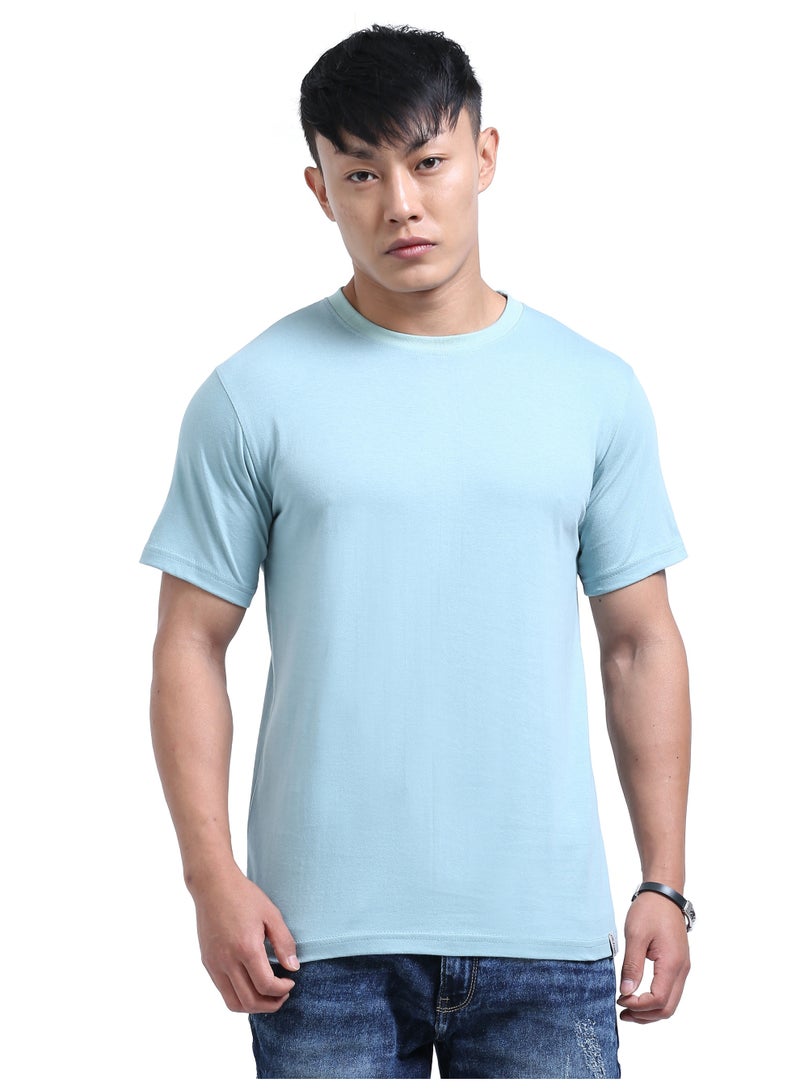 DUJE Men's Daily Wear T-Shirt | Pastel Green |100% Combed Cotton | Breathable Bio-Wash Fabric | Sweat-Absorbing, Anti-Bacterial & Odour-Free - Image 1