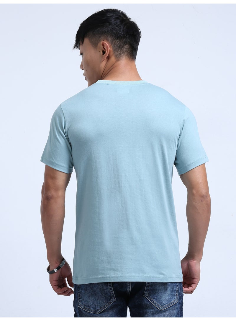 DUJE Men's Daily Wear T-Shirt | Pastel Green |100% Combed Cotton | Breathable Bio-Wash Fabric | Sweat-Absorbing, Anti-Bacterial & Odour-Free - Image 5