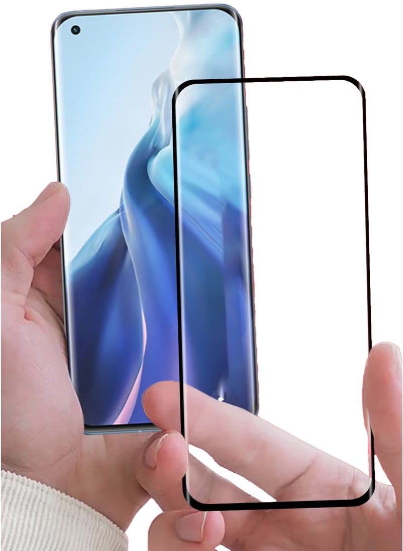 (لـ Xiaomi Mi 11) واقي شاشة زجاجي مقسى فاخر مضاد للفقاعات ومضاد للخدوش - جانب أسود - Image 2